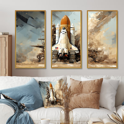 Abstrait de la Navette Spatiale I - Ensemble d'art mural Navette Spatiale