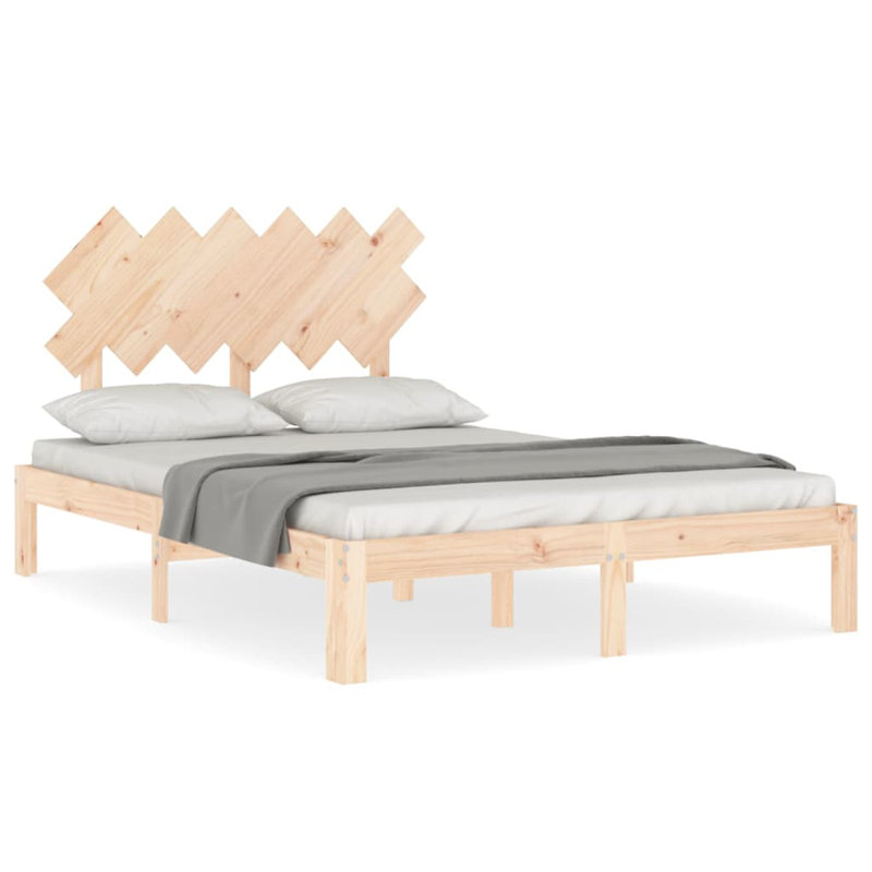Bed Frame with Headboard, Small Double (4'), Natural