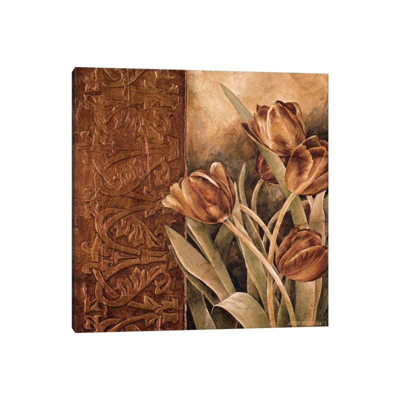 Copper Tulips I by Linda Thompson - Wrapped Canvas Painting, 93.98 cm H x 93.98 cm W