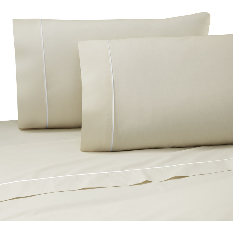Martex 200 Thread Count Cotton Blend Pipeline Sheet Set, King Sheet Set + Fitted Sheet + 2 Pillowcases, Navy