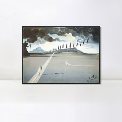 Framed Canvas Giclee Print Series#096 by Salvador Dali Wall Art for Living Room Home Office Decorations(Black Slim Frame,24"x32")