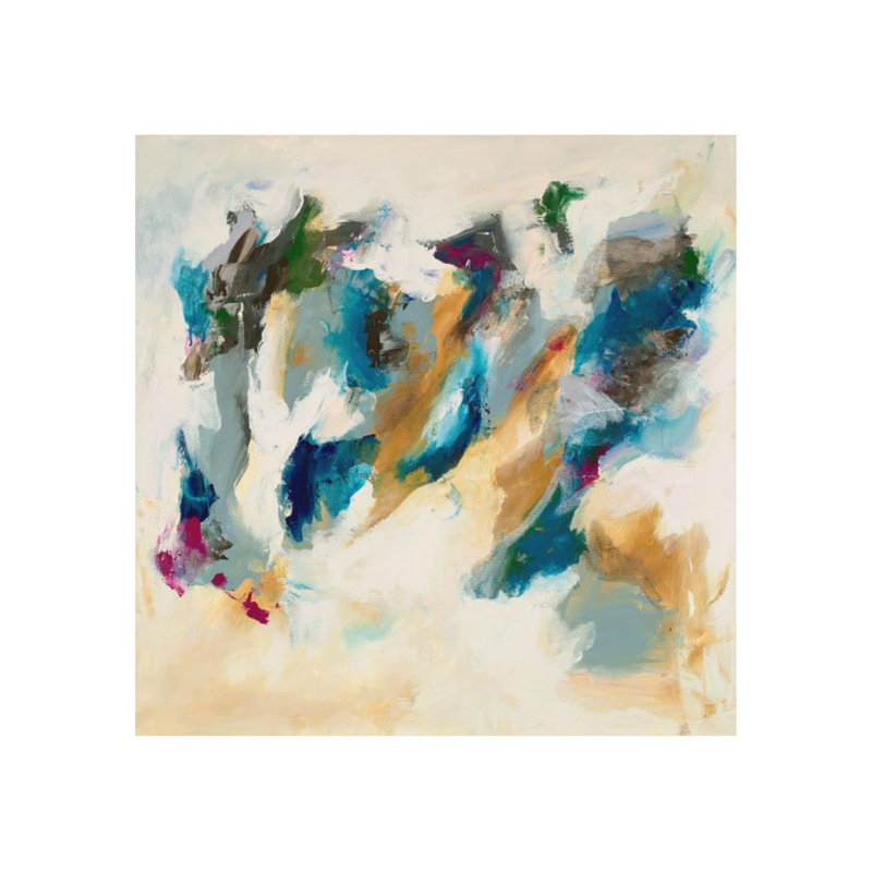 «Color Flows II» par Samuel Kane - peinture sur toile tendue, H 30 po x l 30 po
