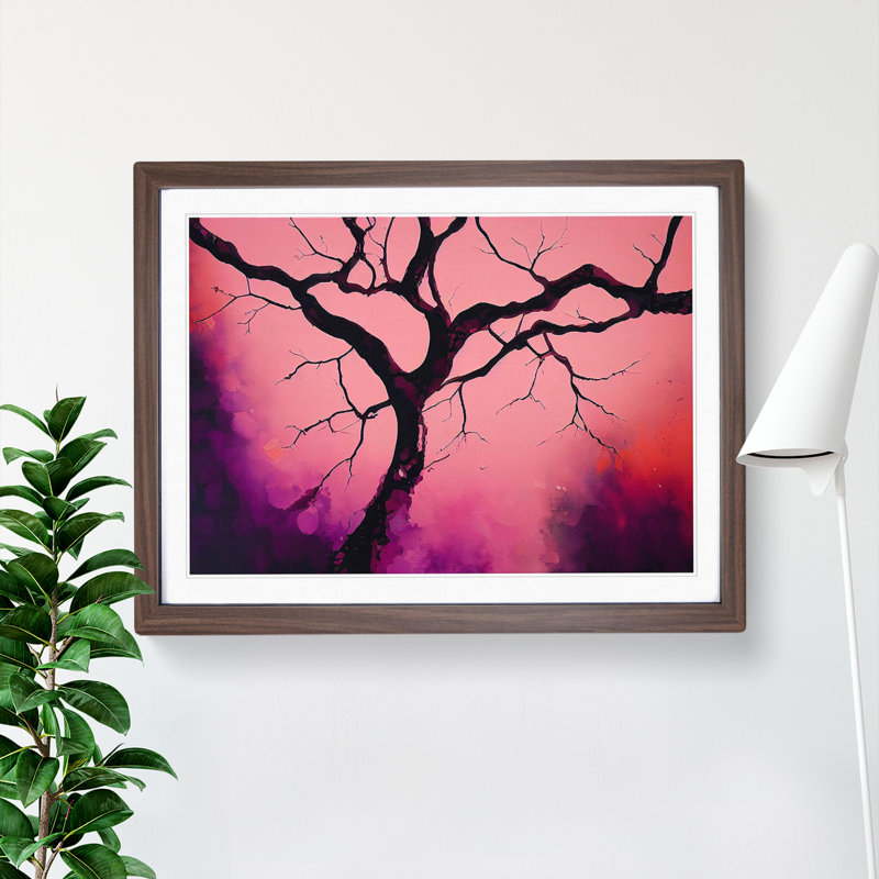 Compelling Tree - Framed Print, 25cm H x 34cm W x 2cm D, Walnut