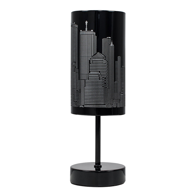 Amman Metal Table Lamp, Gloss Black