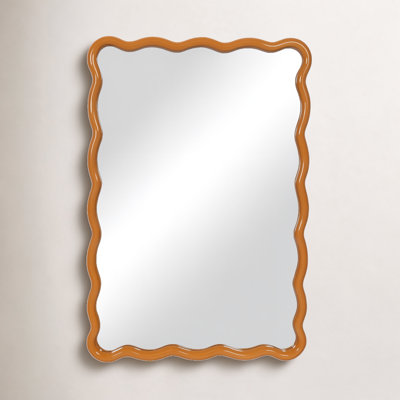 Allurine Wavy Solid Wood Accent Mirror