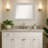 Parlor Silver Bathroom Vanity Non-Beveled Wall Mirror-192425940