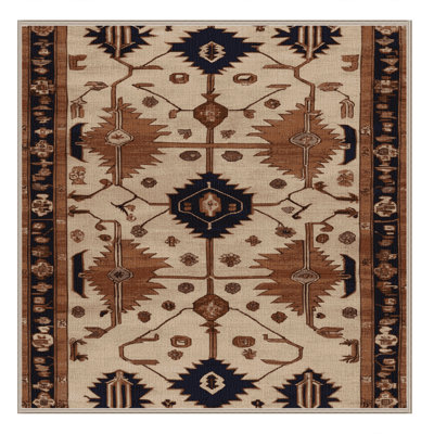 Machine Washable Persian Brown Area Rug