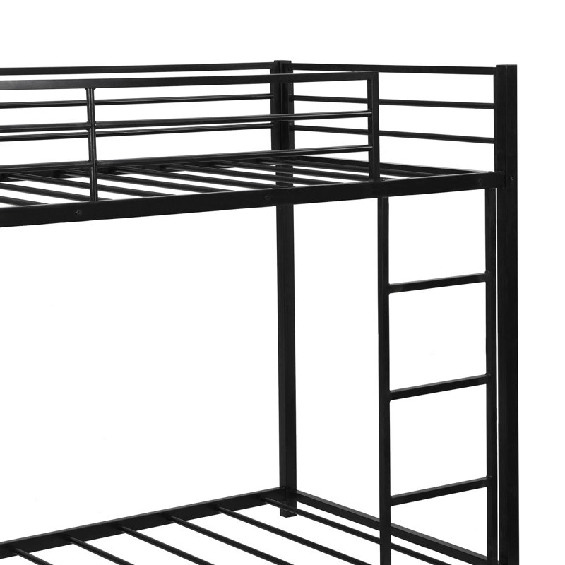 Metal Standard Bunk Bed, Black, Full