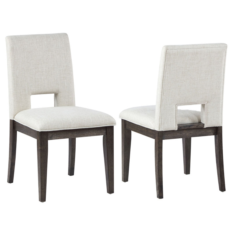 Regan Evan Upholstered Polyester Side Chair, Eggshell White