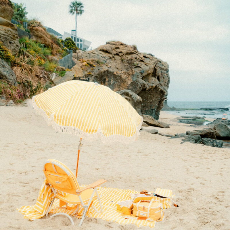 Beach Blanket, Yellow/White