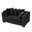 Moderne, velours noir, salon, accoudoirs carrés, clous argentés, sièges à ressorts, housses amovibles, rangement sous le siège 2 avec style moderne, accoudoirs décorés d'une éponge et d'une poche à haute élasticité-1561041209