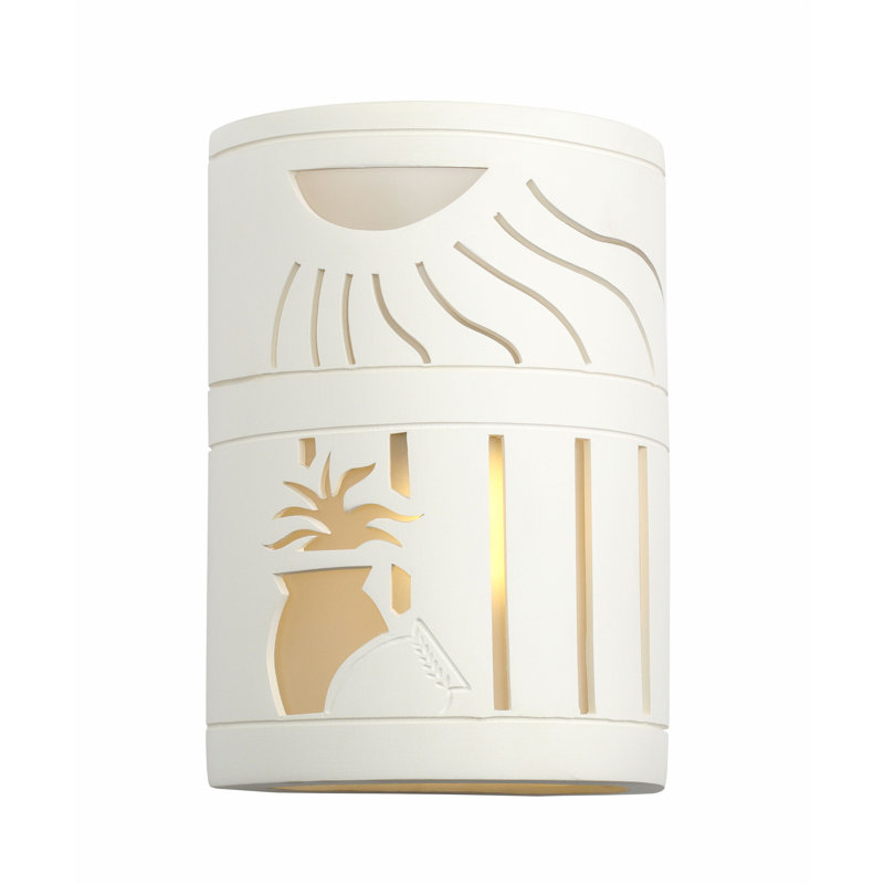 Lampe murale d'extérieur en céramique Ninamarie, ampoule DEL incluse, Blanc pouvant être repeint