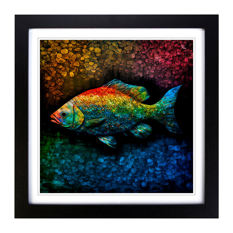 Single Picture Frame Print on Wood, Black