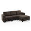 Canapé convertible 87 po en chenille avec porte-gobelets intégrés, canapé modulaire en L avec repose-pieds amovible pour le salon, un appartement-909886703