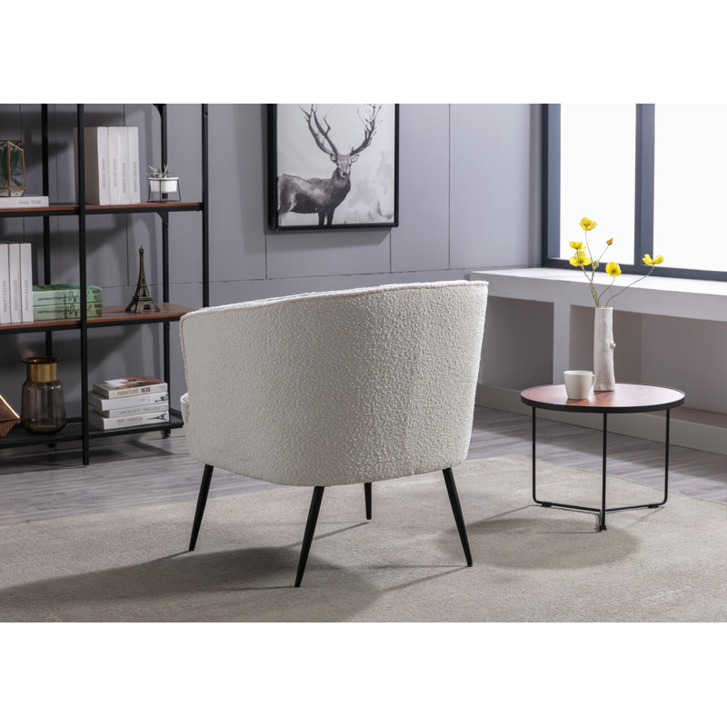 Upholstered Barrel Chair, Cream