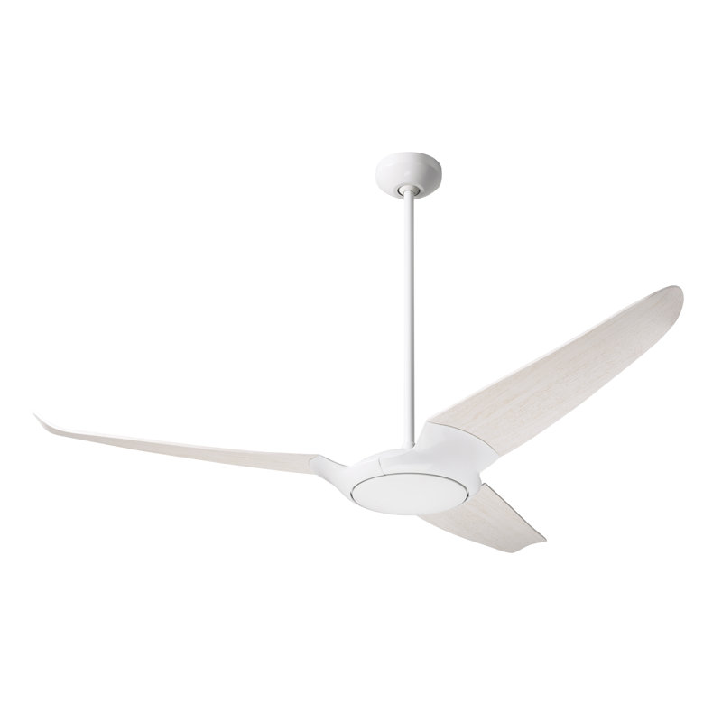IC Air Downrod Ceiling Fan, Whitewash, Remote Control, Gloss White
