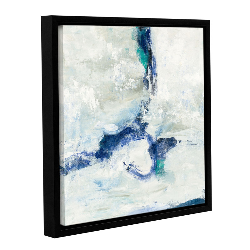 Blanc et bleu, impression sur toile tendue encadrée, H 18 po x l 18 po x P 2 po