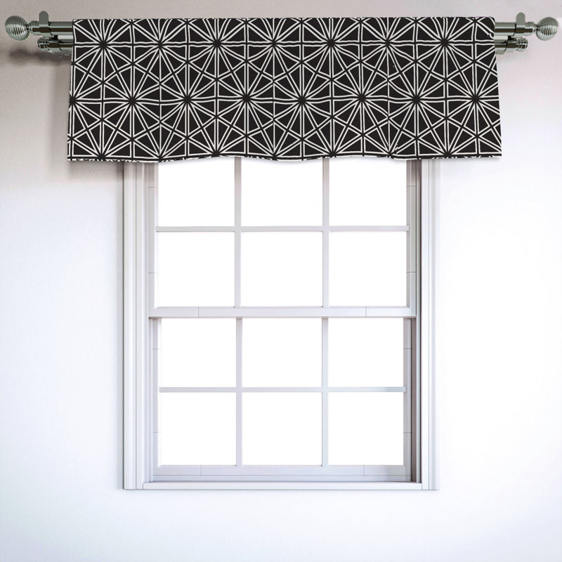 Sateen Geometric Ruffled Window Valance