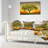 Green Tree against Setting Sun - Forest Printed Throw Pillow