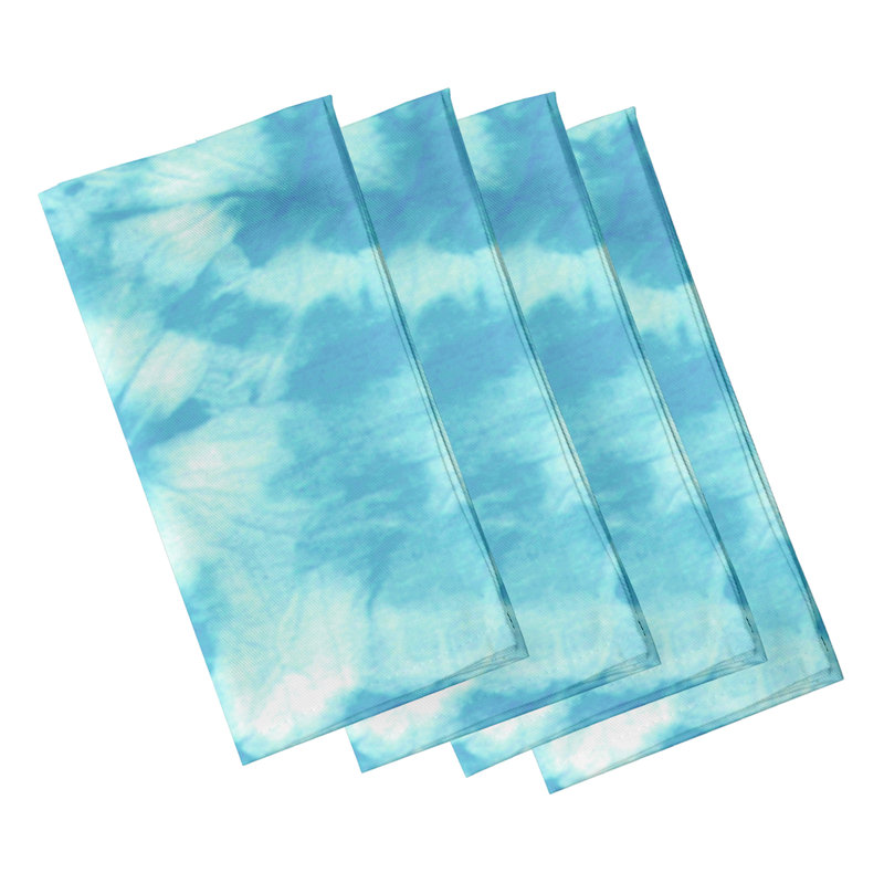 Leviner Polyester Abstract Square Napkin, Turquoise