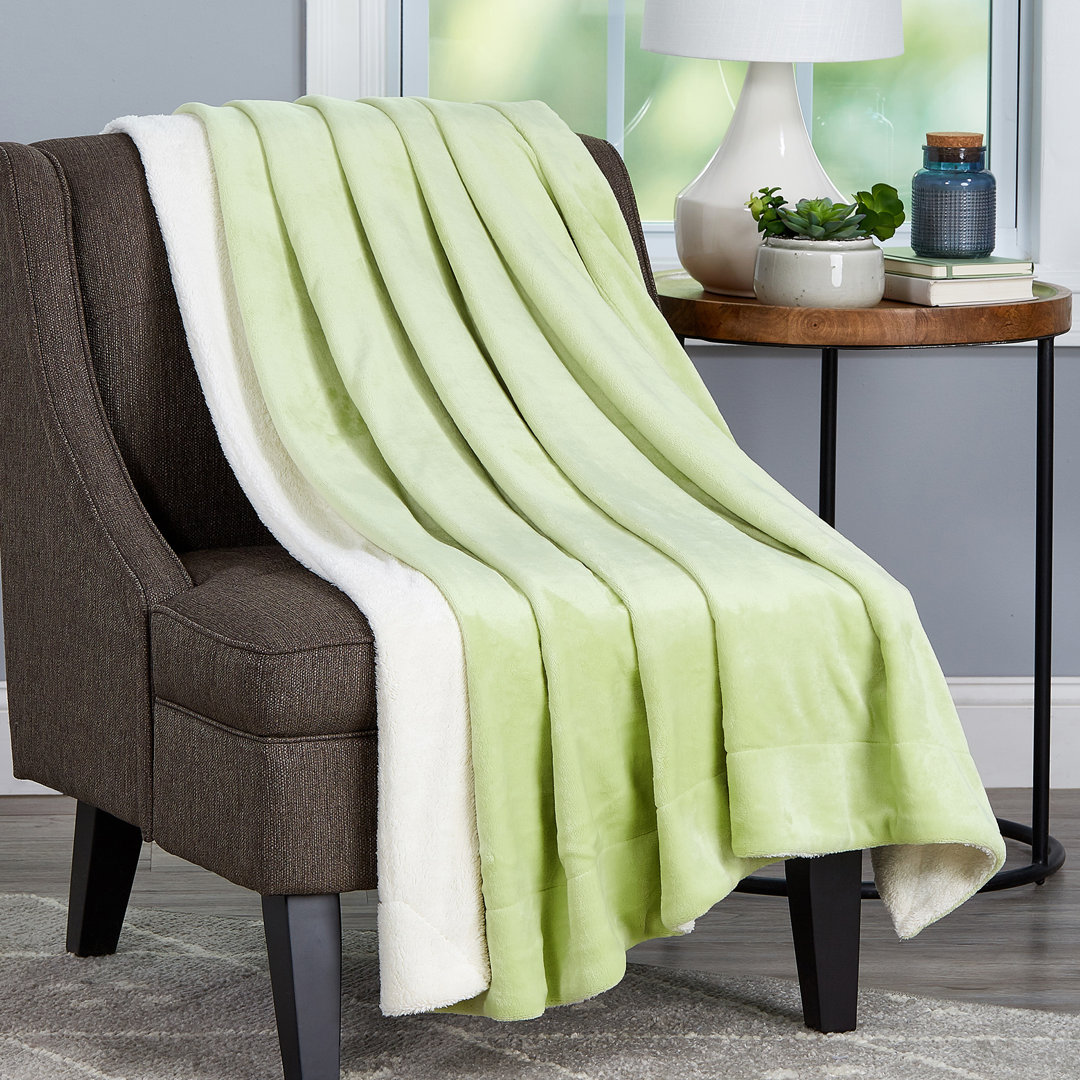 LHC Plush Oversized Sherpa Solid Color Blanket- Machine Washable Plymouth Home 