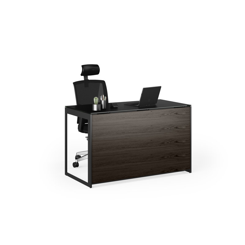 Sequel 20 1 Panel Desk Privacy Panel, Charcoal Stained Ash, 26.75" H x 46.5" W x 0.25" D