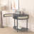 Unique Half Moon Design End Table with Sliding Door,Elegant Semi-circle Entryway