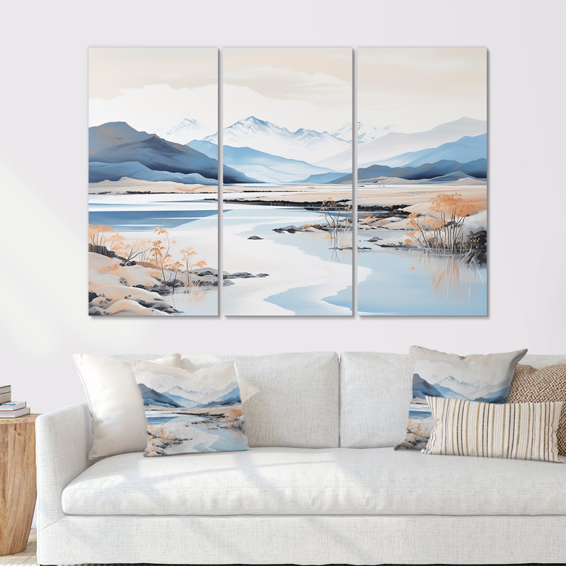 Ensemble de salon River Mountain In Minimal Canada I - River Mountain, Toile tendue, H 32 po x l 48 po x P 1 po