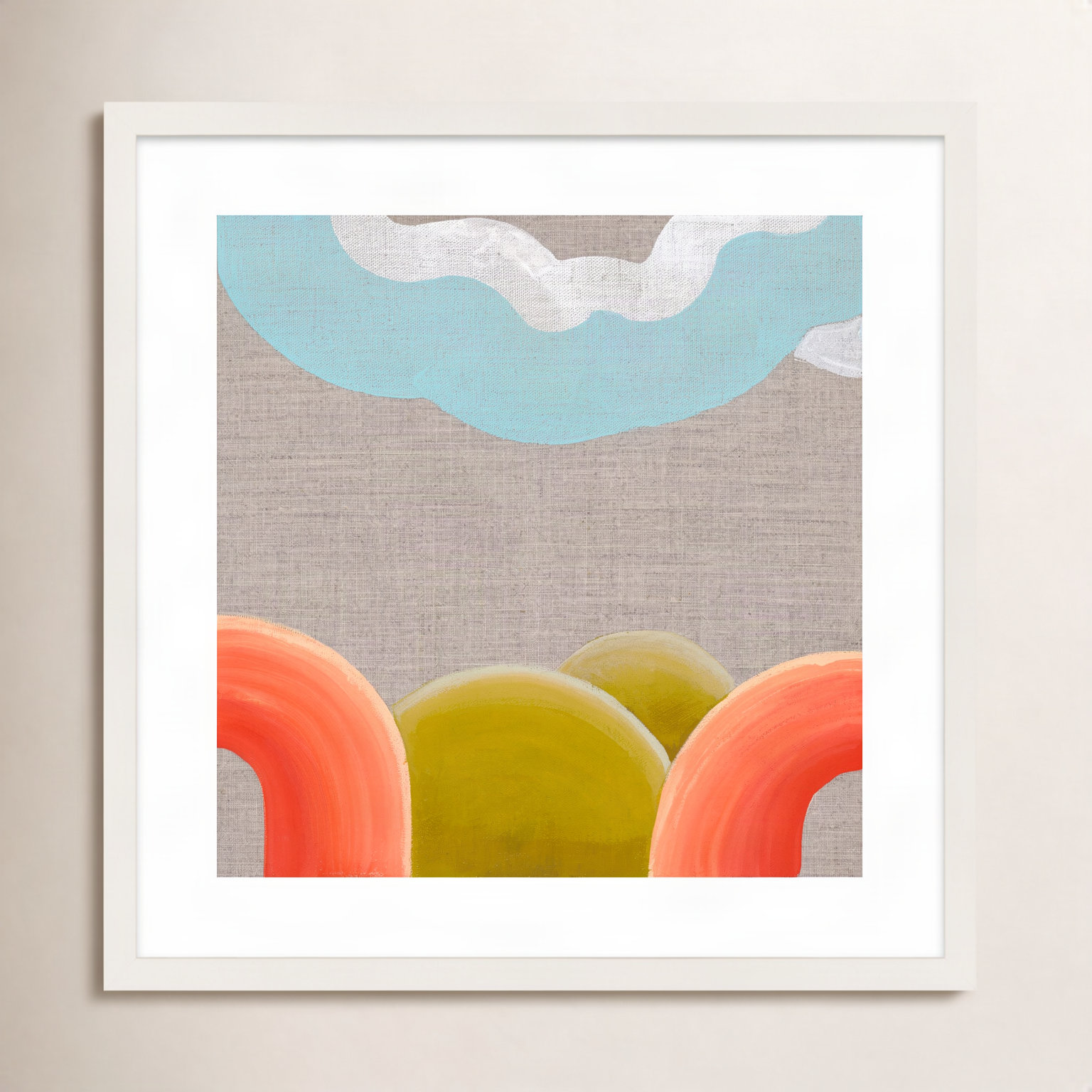 Sunrise "Sunrise 1" Print by Andrea Stokes, 44" W x 44" H, White Framed