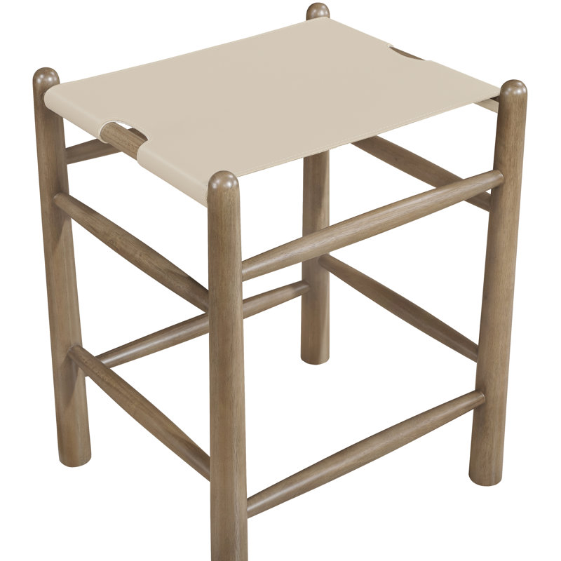 Tabouret de comptoir rembourré Santos, Brun, Beige