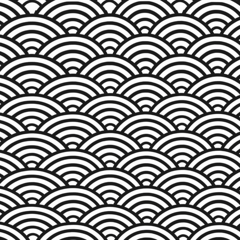 Tapis de bain à motif de vagues japonaises, L 34 po x L 21 po, Noir blanc
