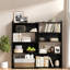 Bibliothèques extensibles avec rangement, bois aggloméré noir, tablette moderne pour la maison