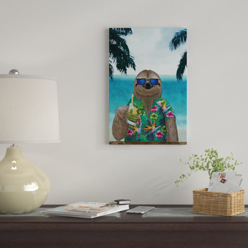 « summer sloth » par barruf, impression sur toile tendue, H 12 po x l 8 po x P 0,75 po