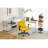 Linen Criss Cross Armrest Office Chair With Wheels - For Home Office, Work & Study