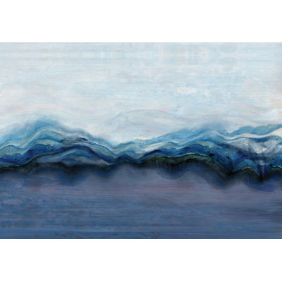 Blue Abstract Mountain Range - Painting Print