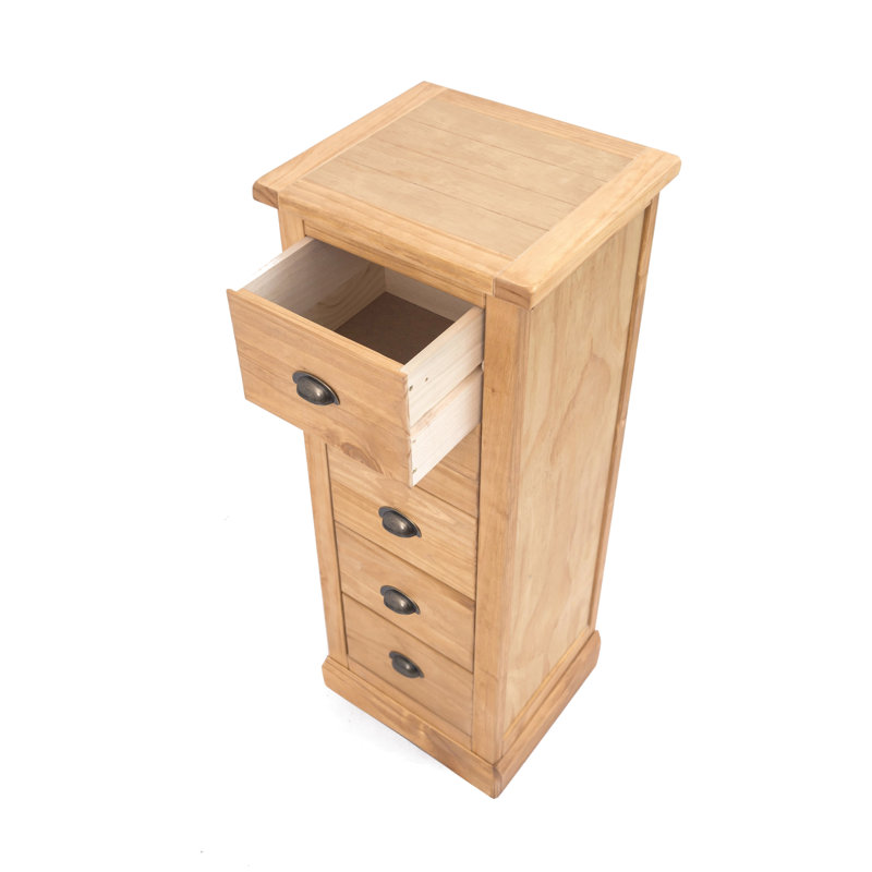 Sarkar 45cm W 5 - Drawer Chest of Drawers, Chamfered