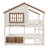 Full Size Loft Bunk Bed With Bookshelf, House-Shaped Design & Safety Rails For Kids,Beige & Natural-805426017-805426019