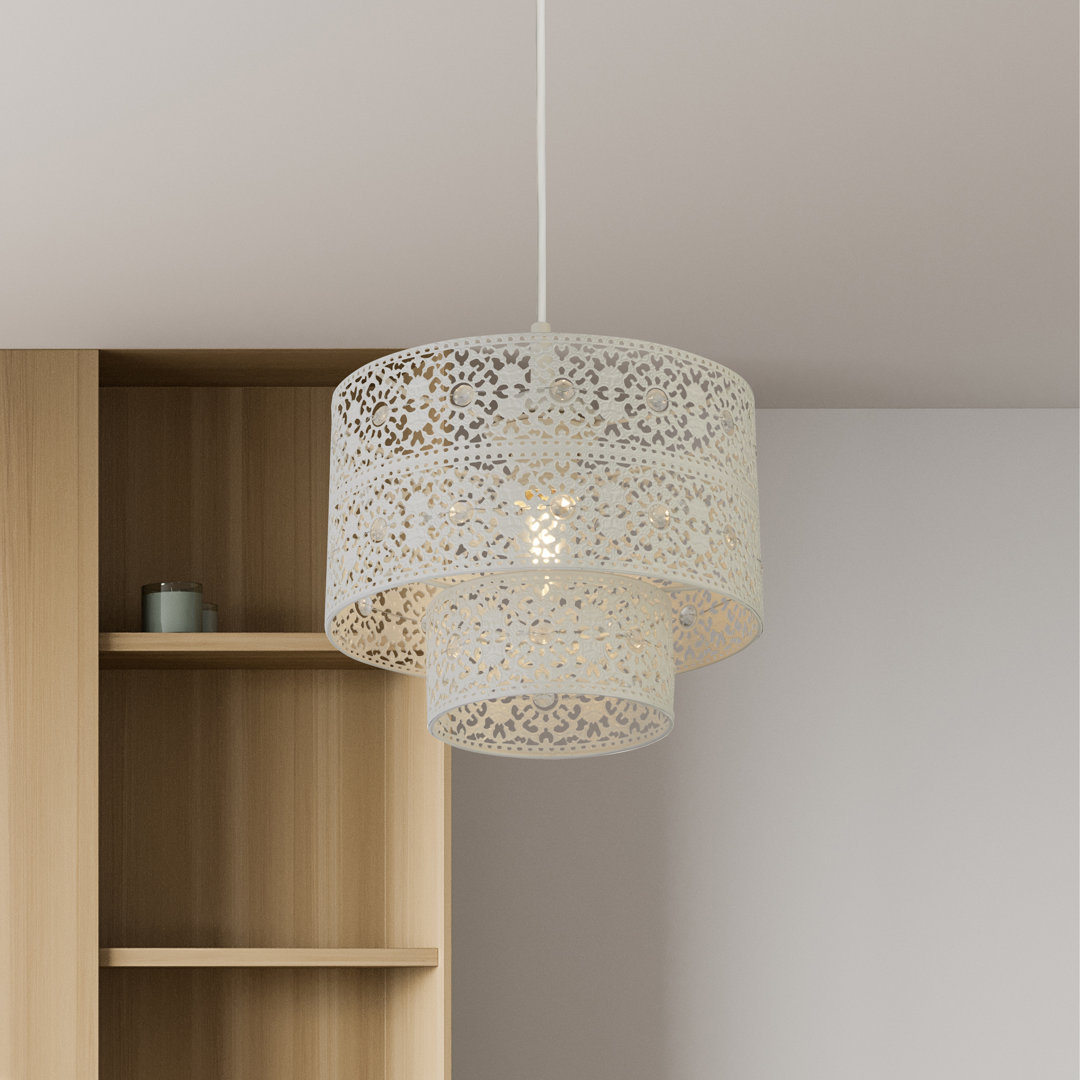 Double Layer 24cm Metal Drum Pendant Shade