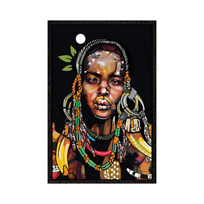 Africa '93 - Wrapped Canvas Print, 66.04 cm H x 45.72 cm W, Black Framed