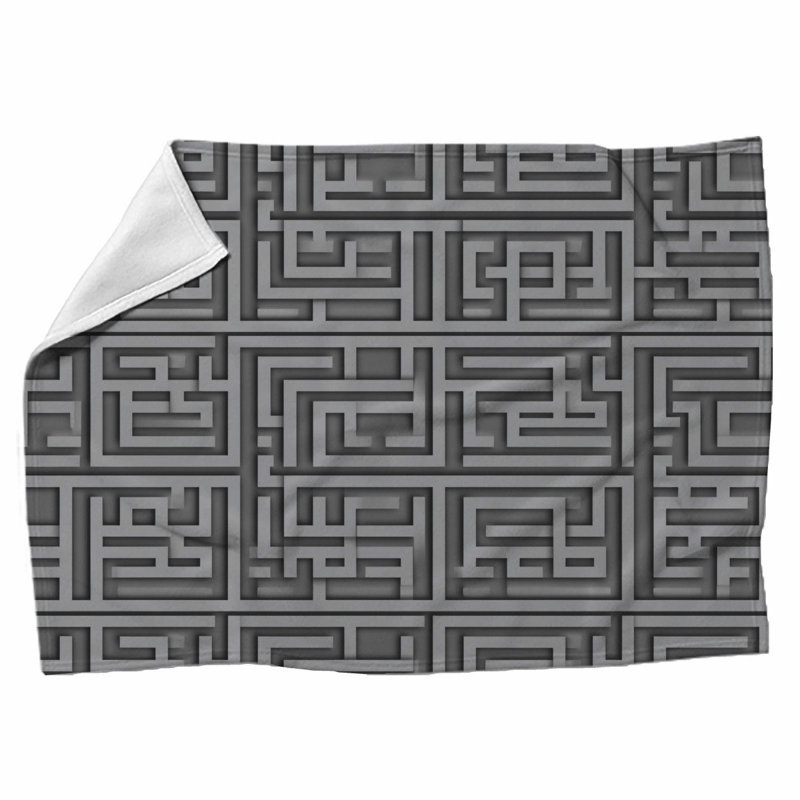 Machine Printed Throw Blanket, Geometric, Twin, Gray/Silver