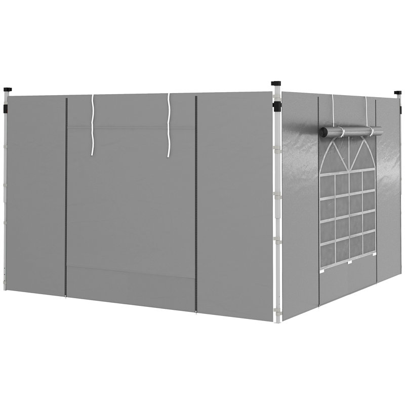 Burgohy Gazebo Side Panels for 3 x 3 m/3 x 6m Pop Up Gazebo, Light Grey