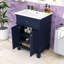 24-Inch Bathroom Vanity with Ceramic Basin, Soft-Close Double Doors and Adjustable Interior Shelf-1134203370