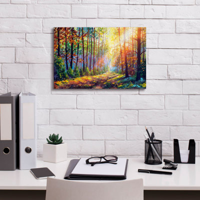 Forêt aquarelle sur toile