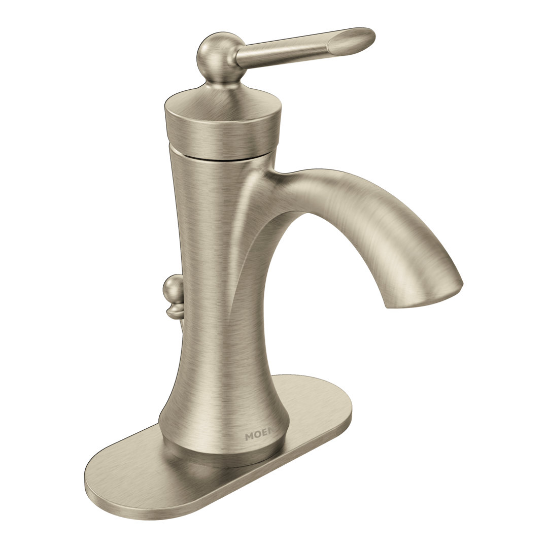 Wynford Single Hole Bathroom Faucet with Drain Assembly Moen 