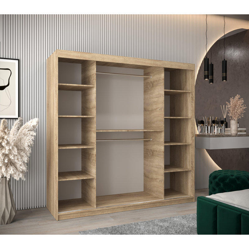 Ayaab 2 Door Manufactured Wood Wardrobe, Sonoma Oak
