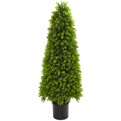 Faux Eucalyptus Topiary in Pot