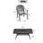7-Piece Set Of Cast Aluminum Patio Furniture With Black Frame And Blue Cushions (Same As:W1710S00495)-2085634540
