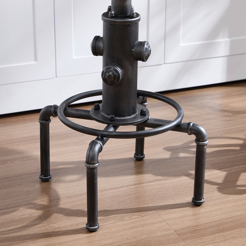 Tabouret de bar pivotant à hauteur réglable avec structure en métal, tabouret de bar industriel sans dossier pour pub / cuisine / restaurant