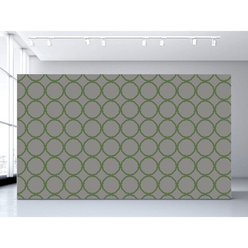 Rouleau de papier peint auto-adhésif L 27 pi x l 25 po Chic Circles, Gris / chou frisé