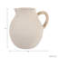 Élégant vase de poterie avec poignée en rotin tissé pour la décoration intérieure - Grand vase élégant pour table, cuisine ou salle à manger - Ivoire et blanc